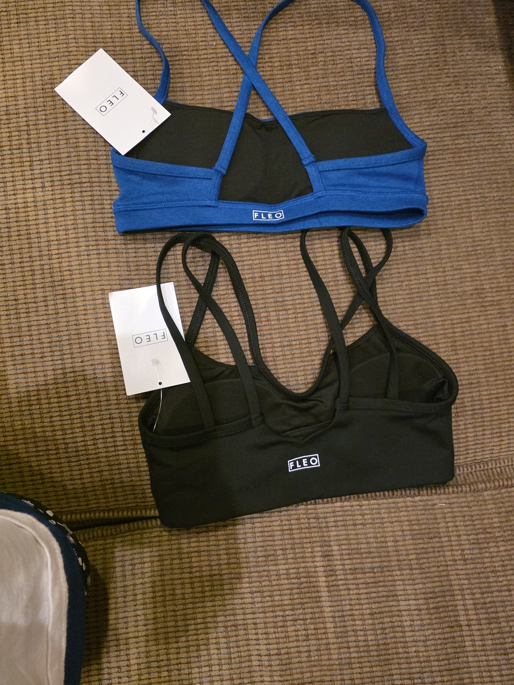 Fleo Double-Strap Sports Bras- Blue & Black - Picture 2 of 4